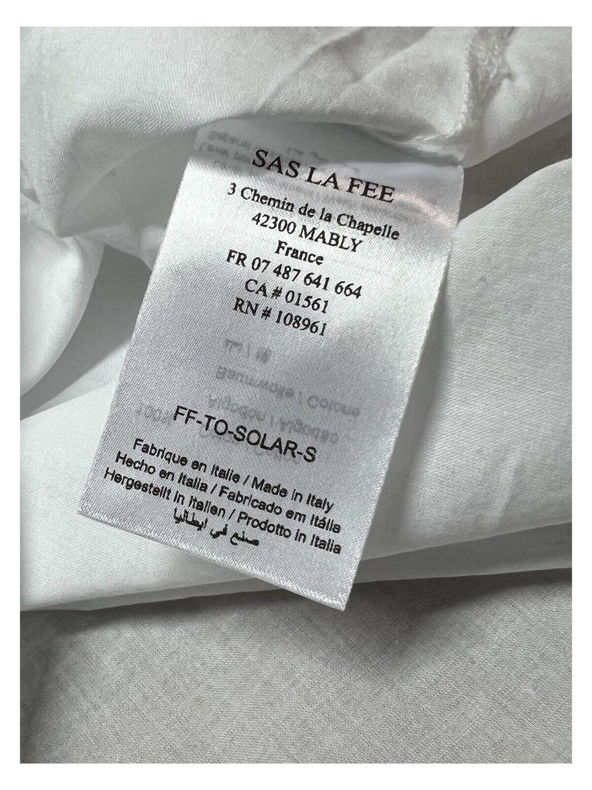 LA FEE MARABOUTEE blusa donna FF-TO-SOLAR-S 100% cotone bianca MADE IN ITALY