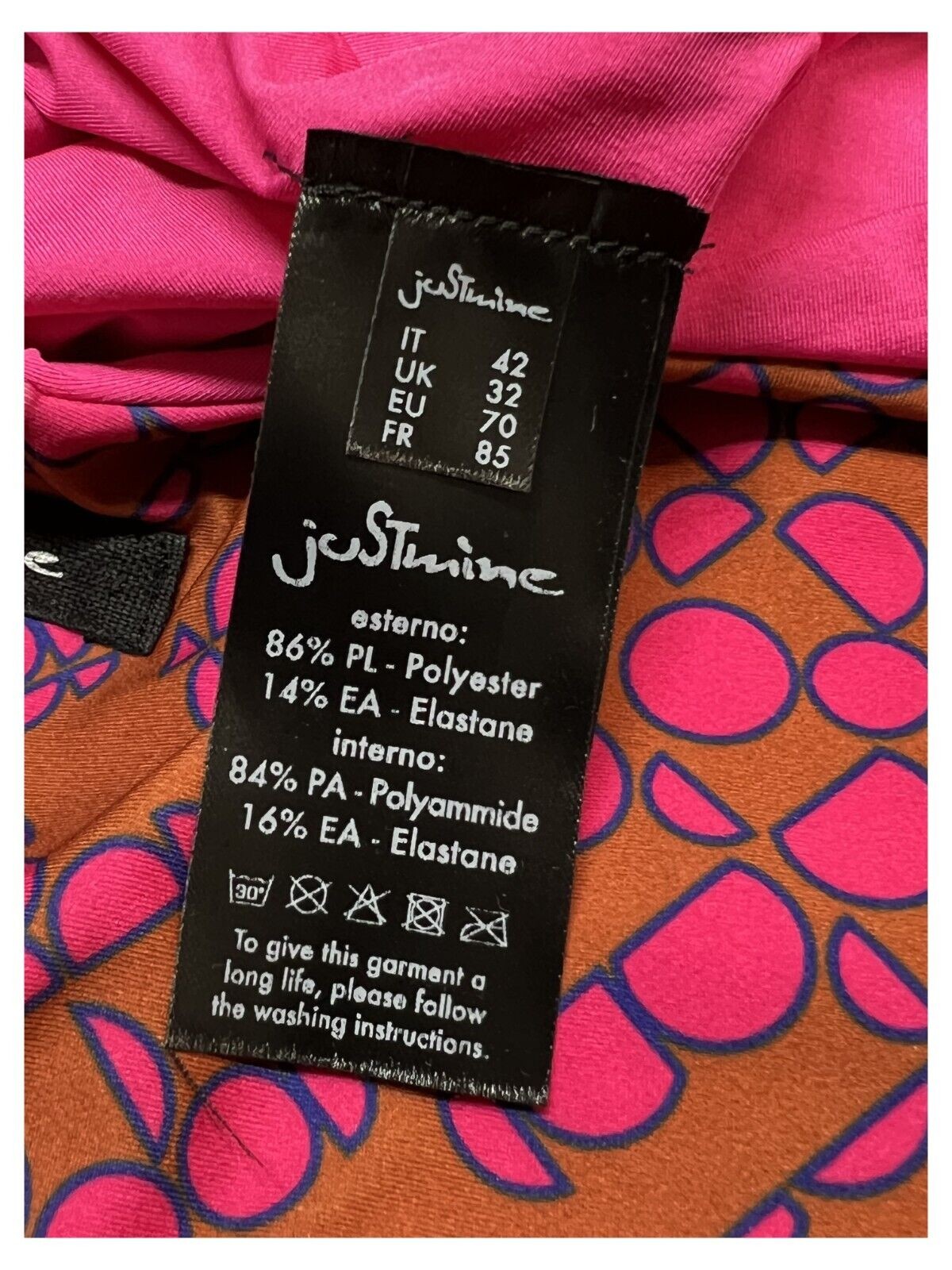 JUSTMINE bikini donna vela double-face coppa C JCOBKSS24-B2699C 1058 MADE IN ITALY