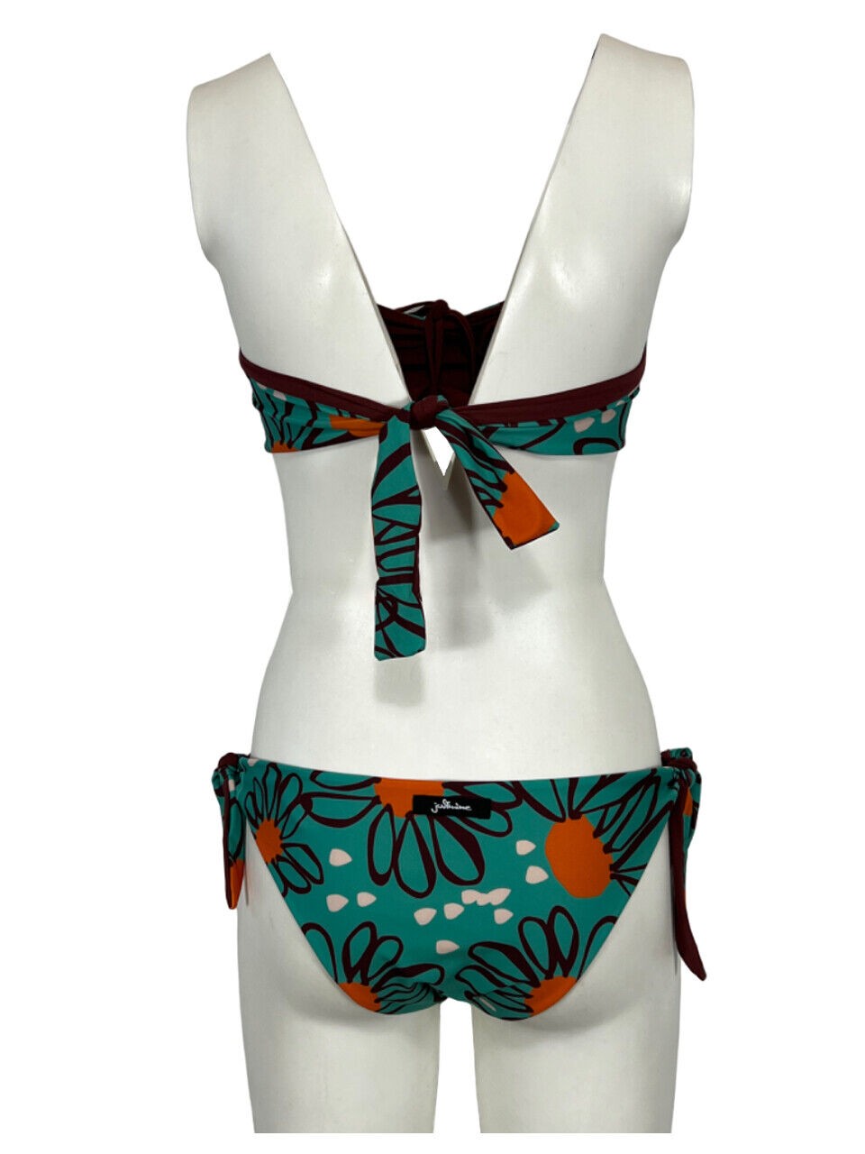 JUSTMINE bikini fascia foderata double-face acqua/amarena 1056 MADE IN ITALY