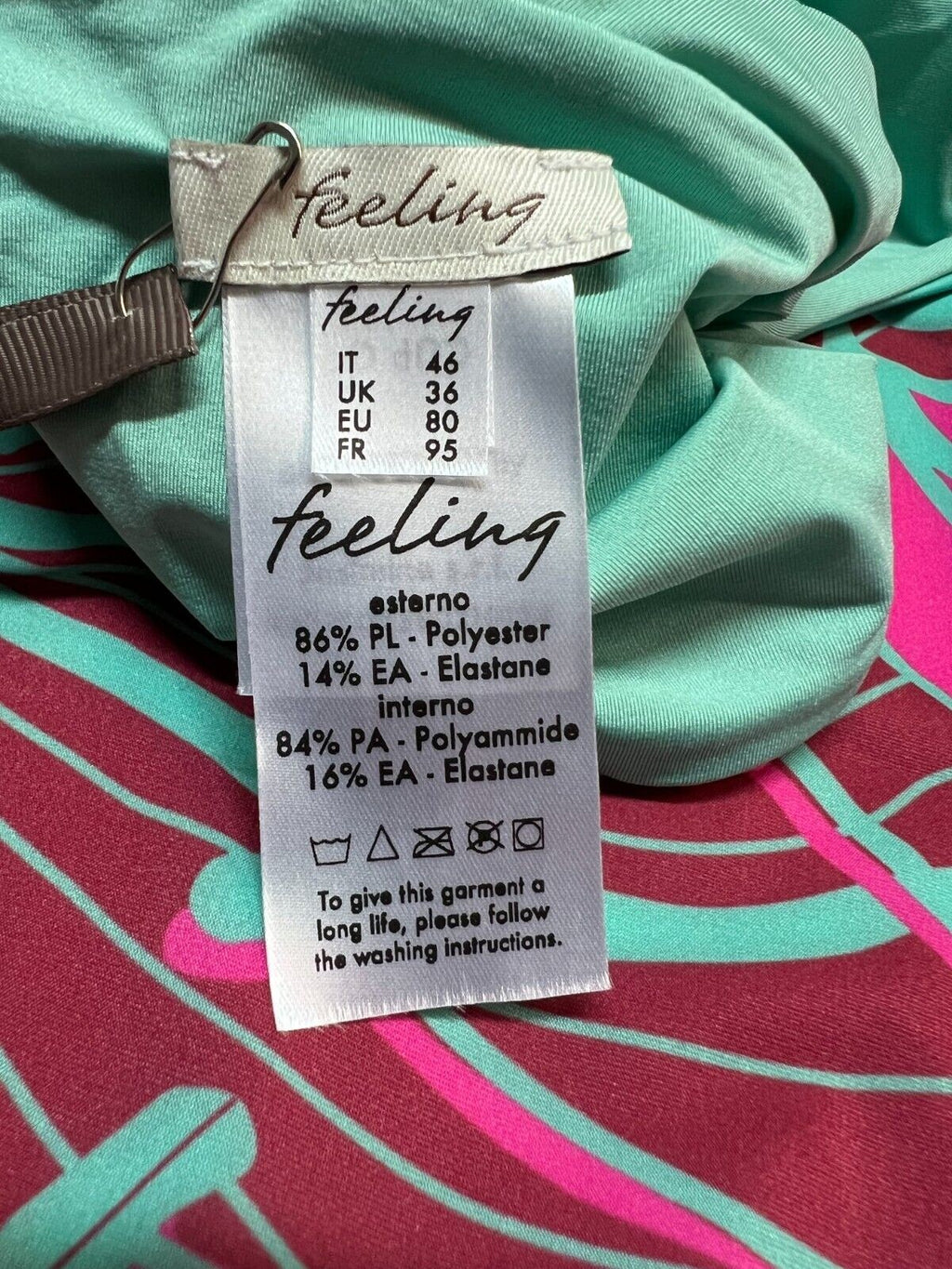 FEELING by JUSTMINE costume intero coppa C acqua/fuxia/amarena  FCOINSS24-A784C 6056 MADE IN ITALY
