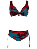 FEELING by JUSTMINE bikini coppa C turchese/rosso/amarena FCOBKSS24-B2863C 6059 MADE IN ITALY