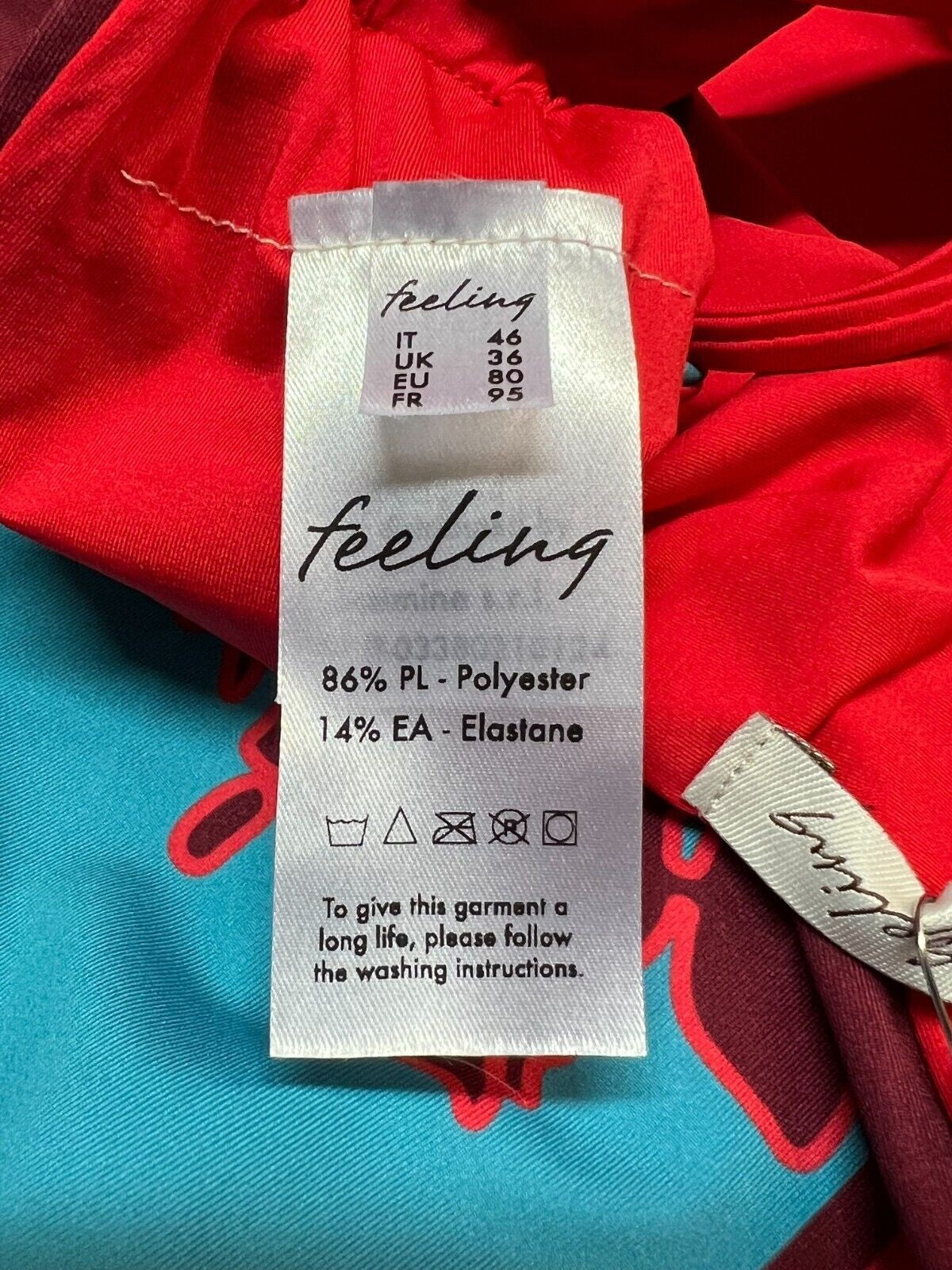 FEELING by JUSTMINE bikini coppa C turchese/rosso/amarena FCOBKSS24-B2863C 6059 MADE IN ITALY