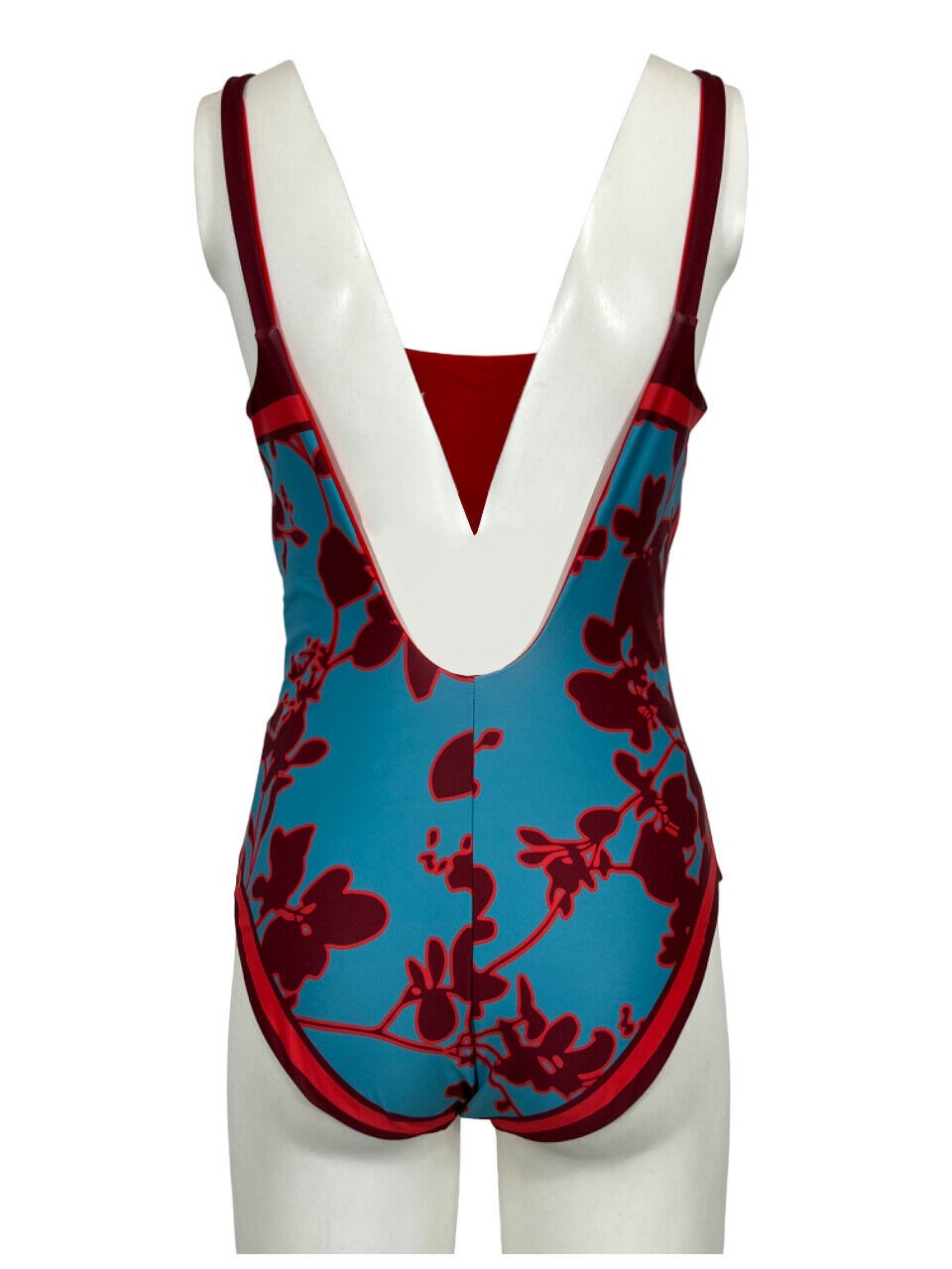 FEELING by JUSTMINE costume intero turchese/rosso/amarena piazzata FCOINSS24-A801 6059 MADE IN ITALY