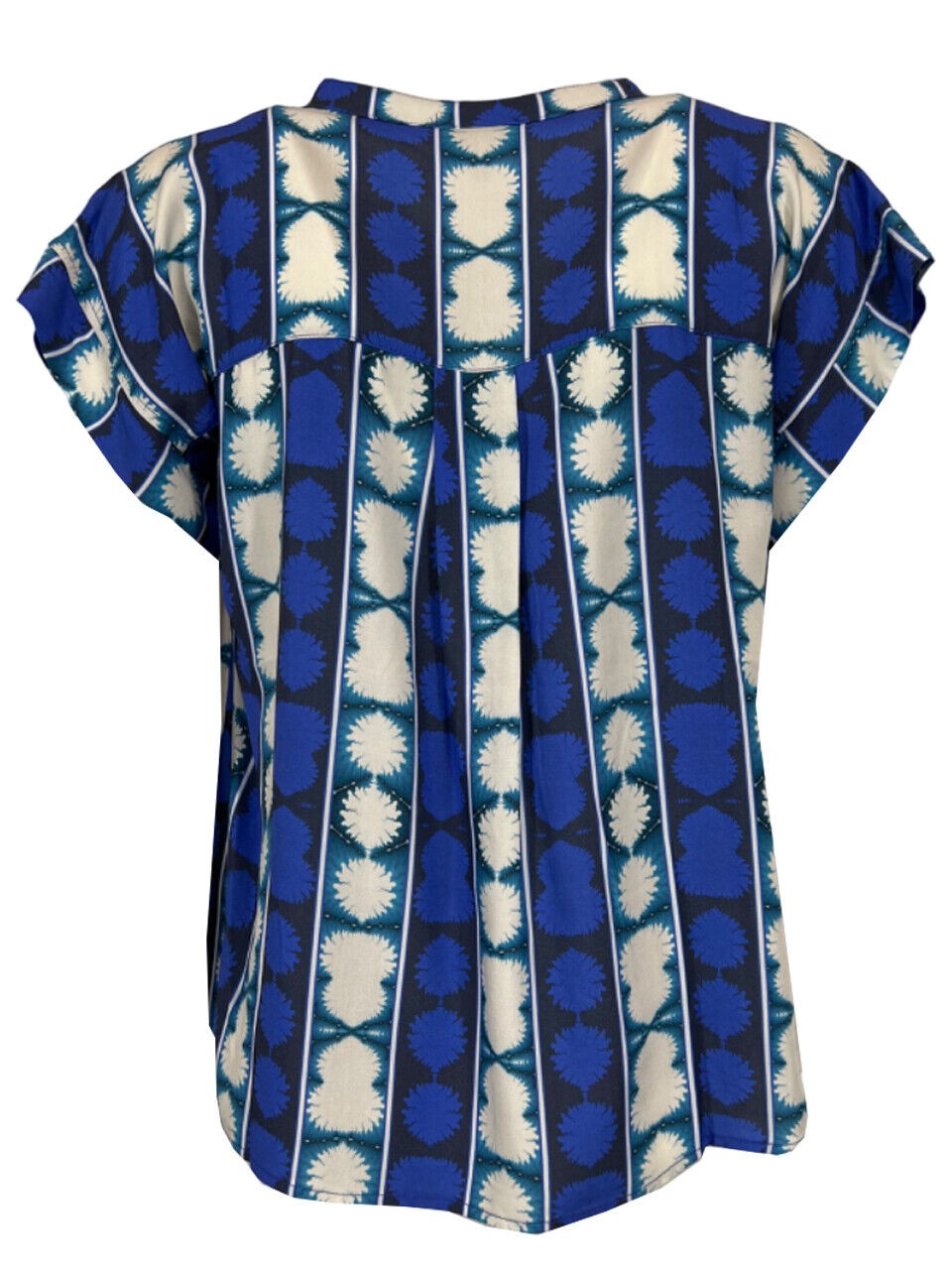 LA FEE MARABOUTEE blusa bluette/panna PASSIMA 100% viscosa MADE IN ITALY