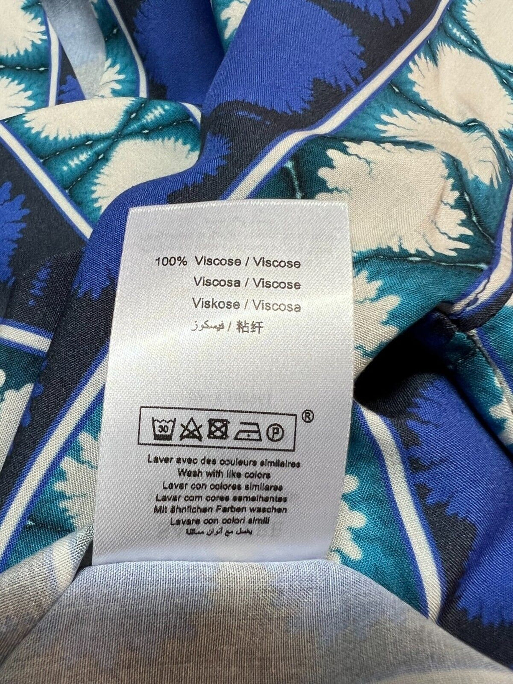 LA FEE MARABOUTEE blusa bluette/panna PASSIMA 100% viscosa MADE IN ITALY