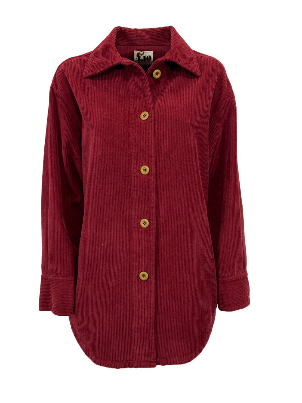 4.10 by BottegaChilometriZero camicia over velluto coste rosso scuro DD23210 MADE IN ITALY