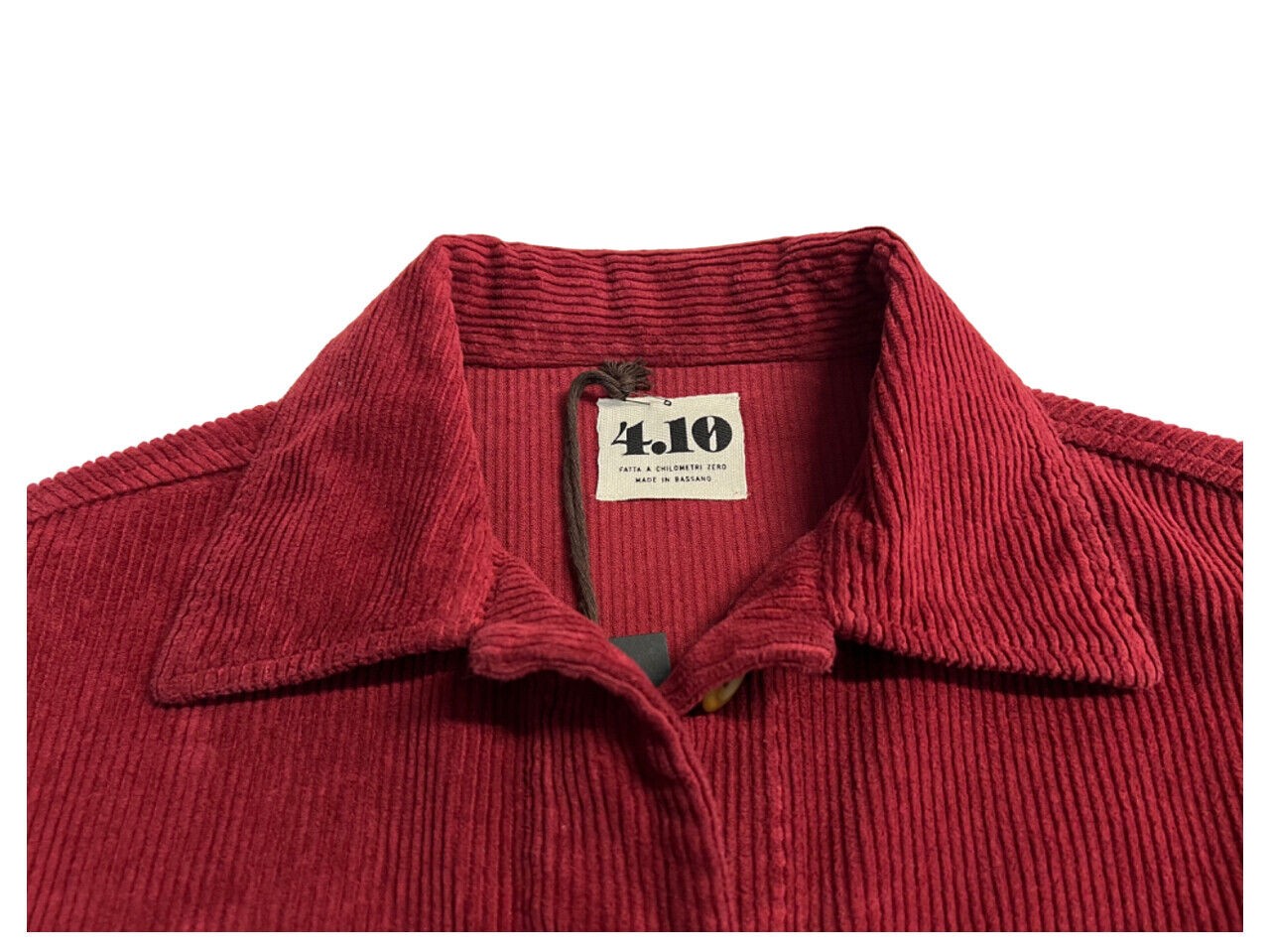 4.10 by BottegaChilometriZero camicia over velluto coste rosso scuro DD23210 MADE IN ITALY