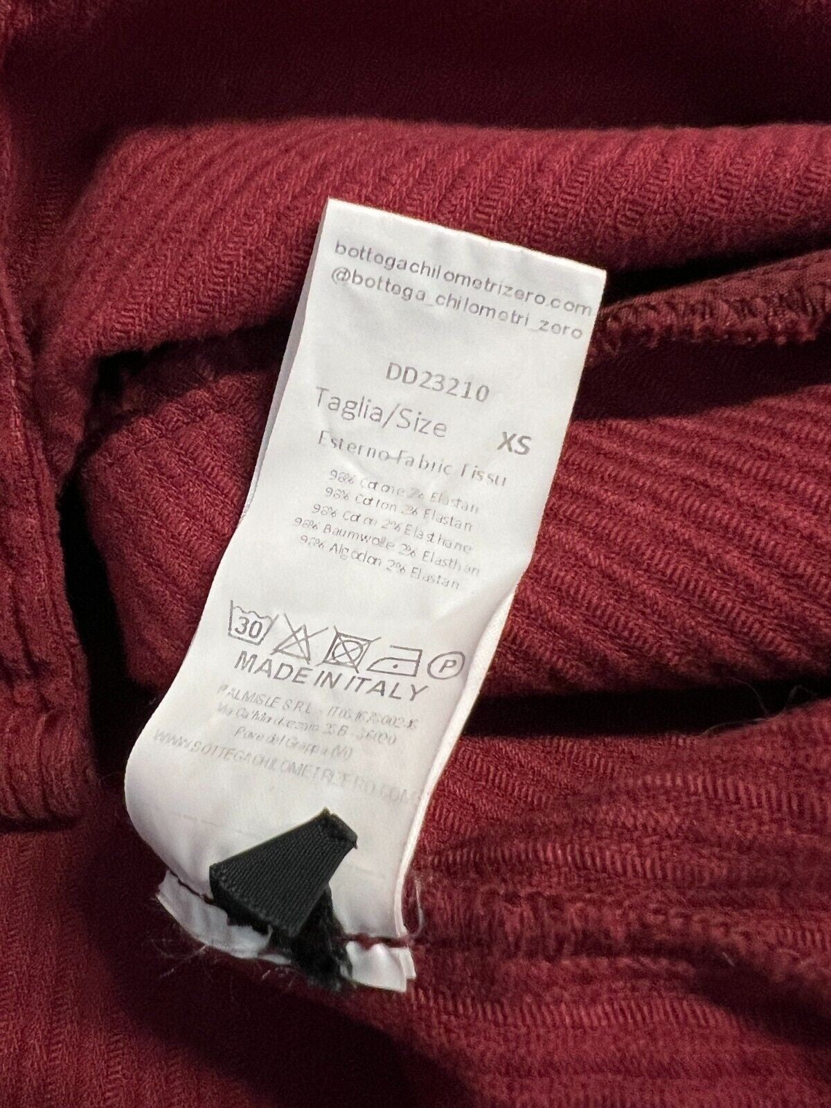 4.10 by BottegaChilometriZero camicia over velluto coste rosso scuro DD23210 MADE IN ITALY