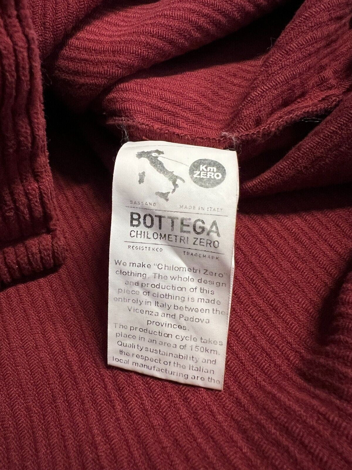 4.10 by BottegaChilometriZero camicia over velluto coste rosso scuro DD23210 MADE IN ITALY