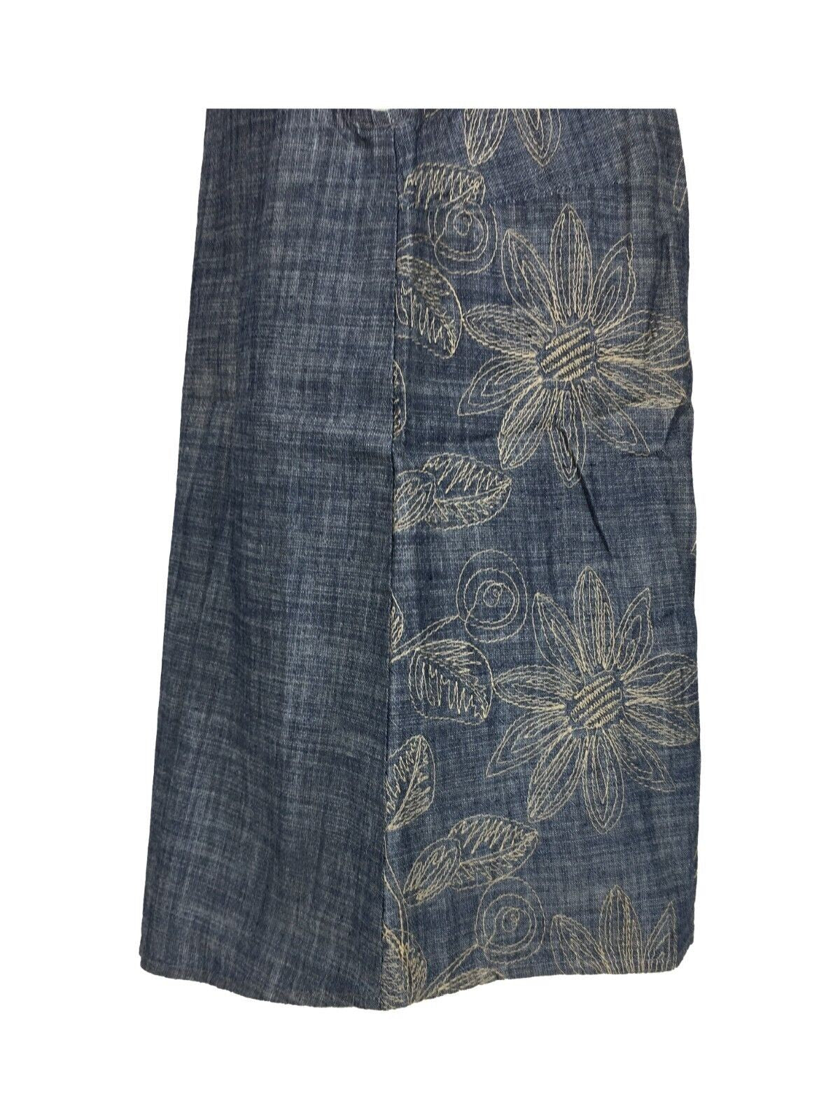 ETICI top donna chambray ricamato beige E1/5734 100% cotone MADE IN ITALY