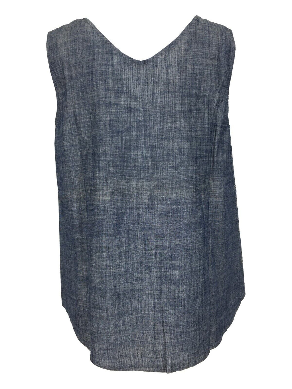 ETICI top donna chambray ricamato beige E1/5734 100% cotone MADE IN ITALY