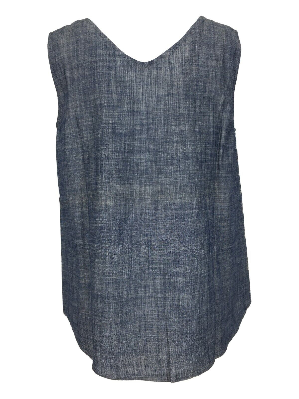 ETICI top donna chambray ricamato beige E1/5734 100% cotone MADE IN ITALY