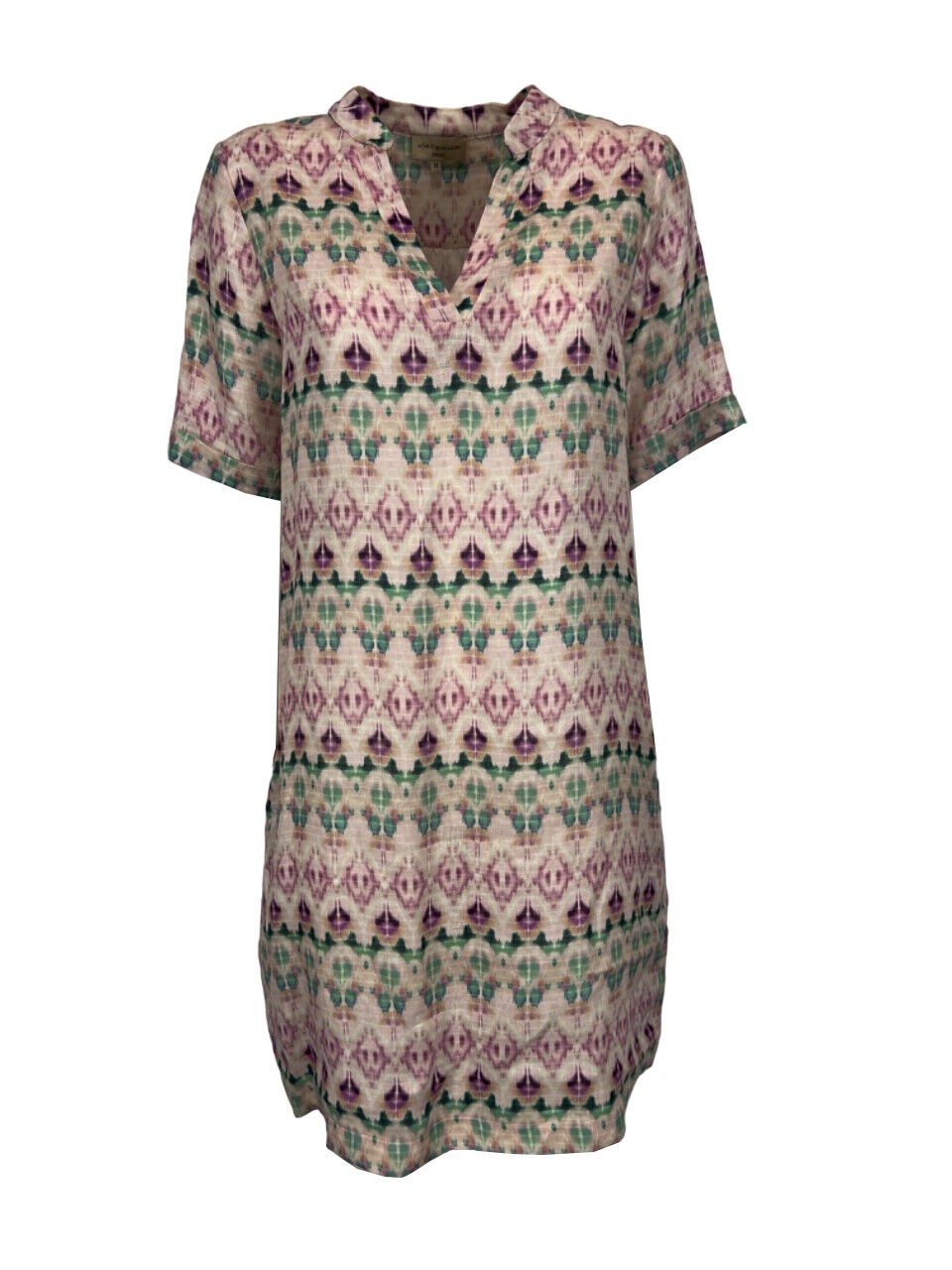 LA FEE MARABOUTEE abito donna fantasia rosa/acqua PENELA 100% Lino MADE IN ITALY