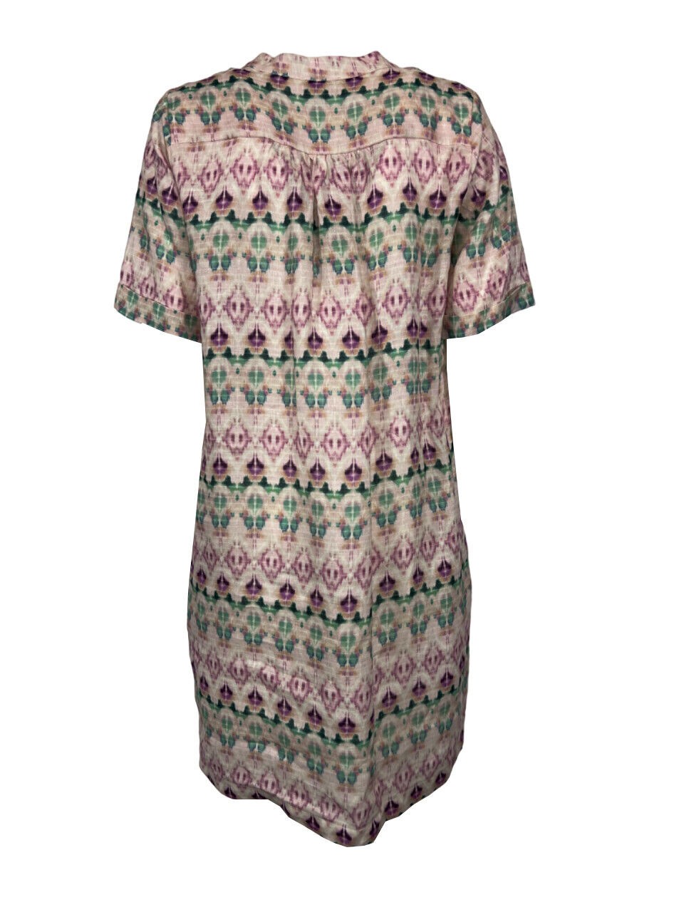 LA FEE MARABOUTEE abito donna fantasia rosa/acqua PENELA 100% Lino MADE IN ITALY