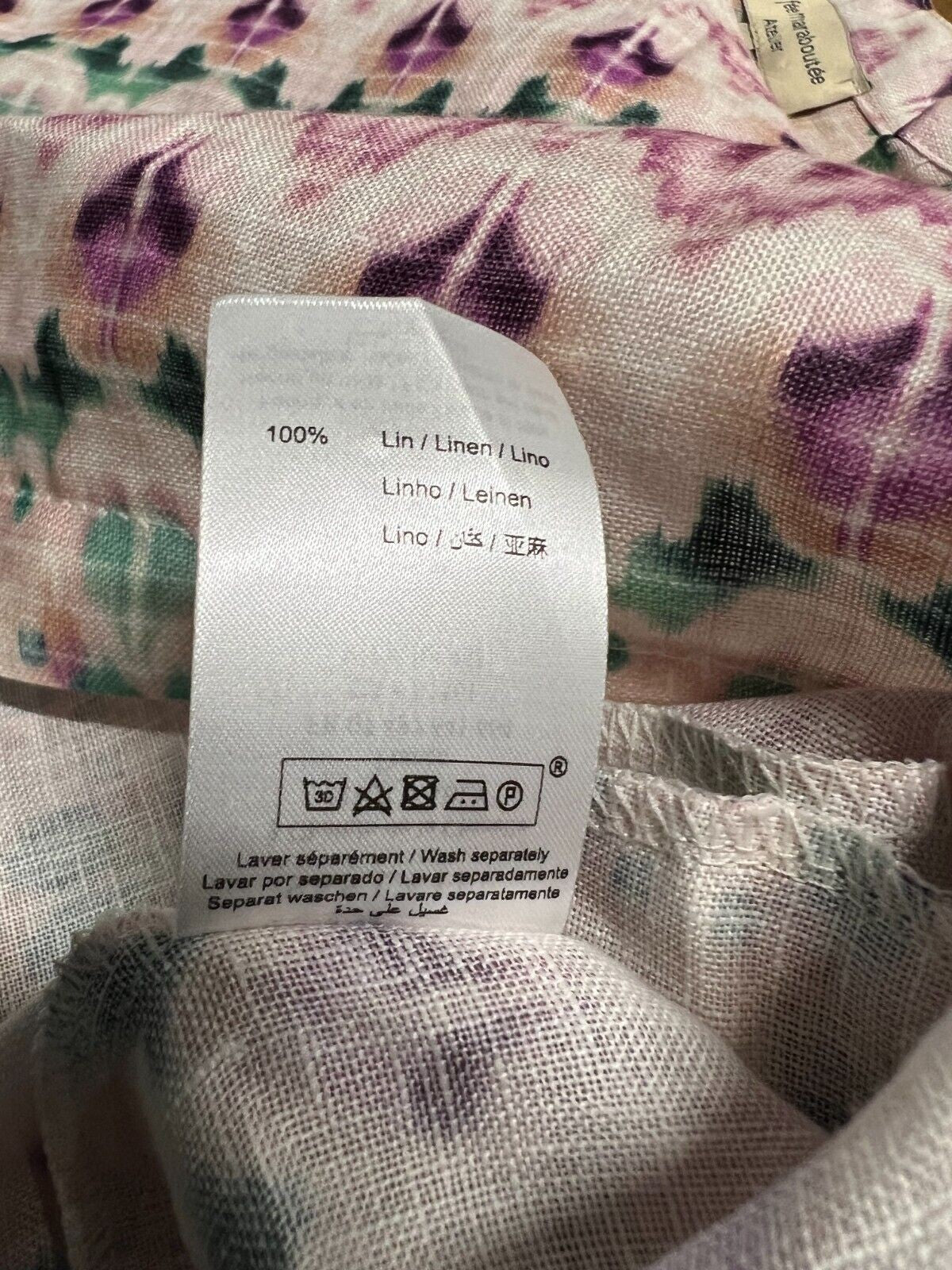 LA FEE MARABOUTEE abito donna fantasia rosa/acqua PENELA 100% Lino MADE IN ITALY