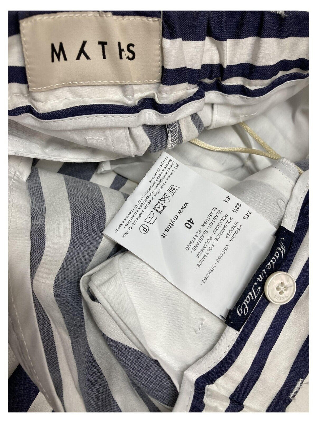 MYTHS pantalone donna righe bianco/blu art 21D19 62 MADE IN ITALY