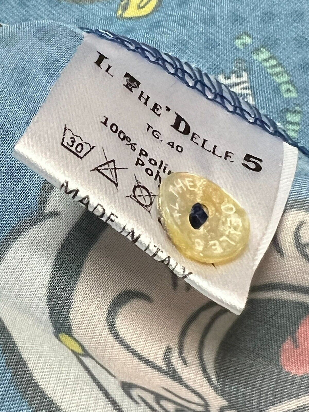 IL THE DELLE 5 camicia donna azzurro scuro fantasia Popeye SPOON 56 T POPEYE MADE IN ITALY