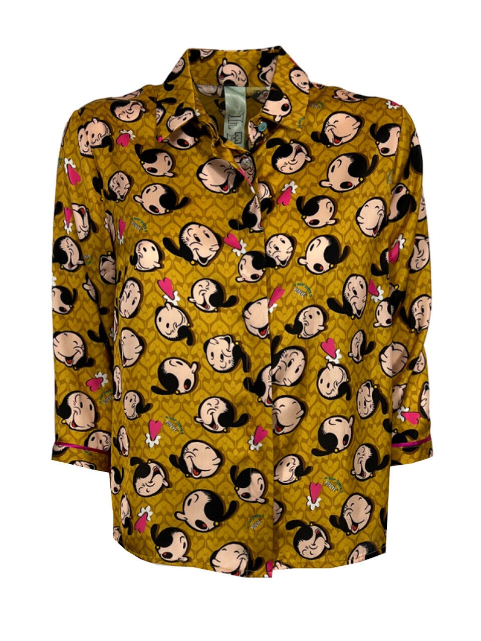 IL THE DELLE 5 camicia donna senape fantasia Olivia SPOON 56ST POPEYE MADE IN ITALY
