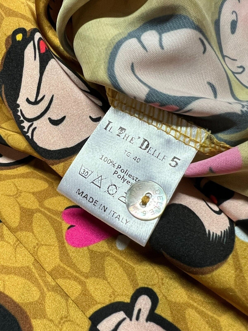 IL THE DELLE 5 camicia donna senape fantasia Olivia SPOON 56ST POPEYE MADE IN ITALY