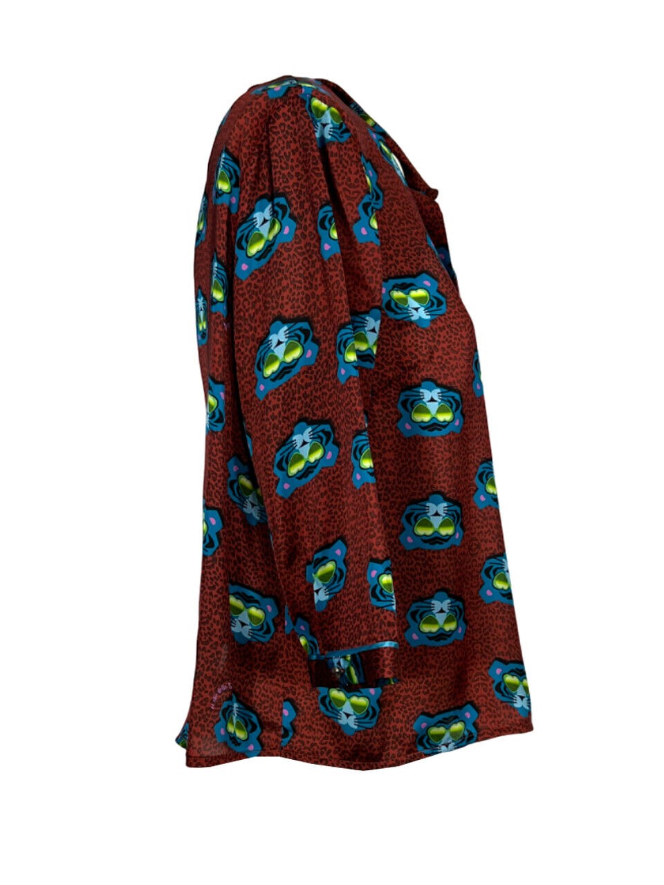 IL THE DELLE 5 camicia donna bordeaux fantasia tiger SPOON 56ST TIGER MADE IN ITALY