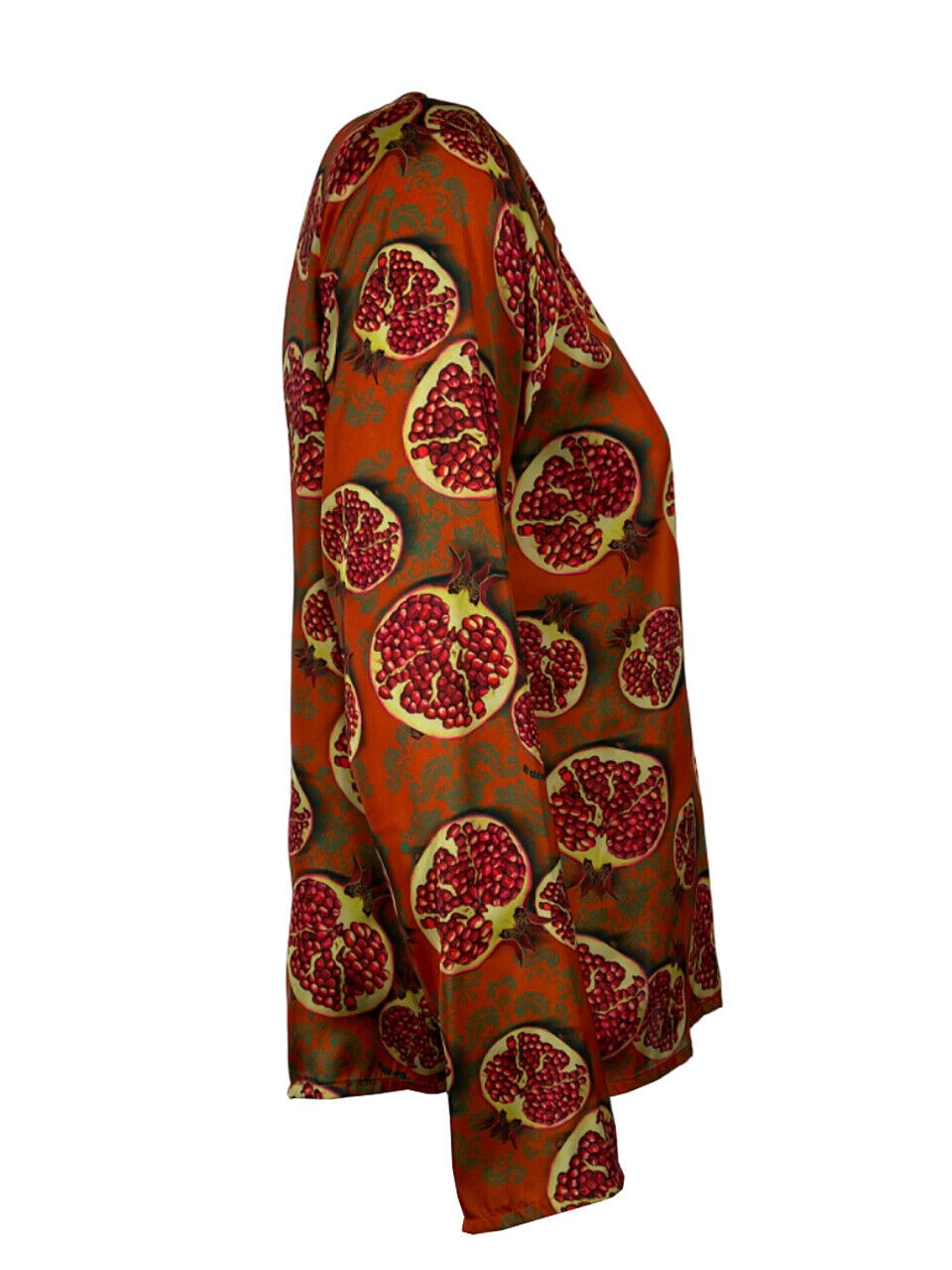 IL THE DELLE 5 blusa donna arancio scuro fantasia melograni BURN 56ST MELOGRANI MADE IN ITALY