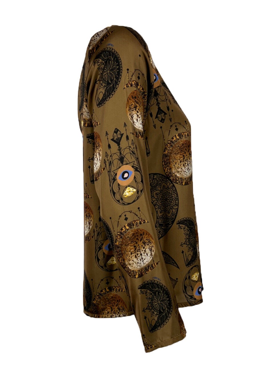 IL THE DELLE 5 blusa donna beige fantasia BURN 56ST MOON GOLD  MADE IN ITALY