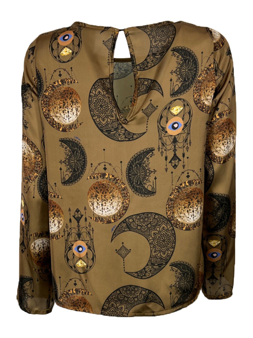 IL THE DELLE 5 blusa donna beige fantasia BURN 56ST MOON GOLD  MADE IN ITALY