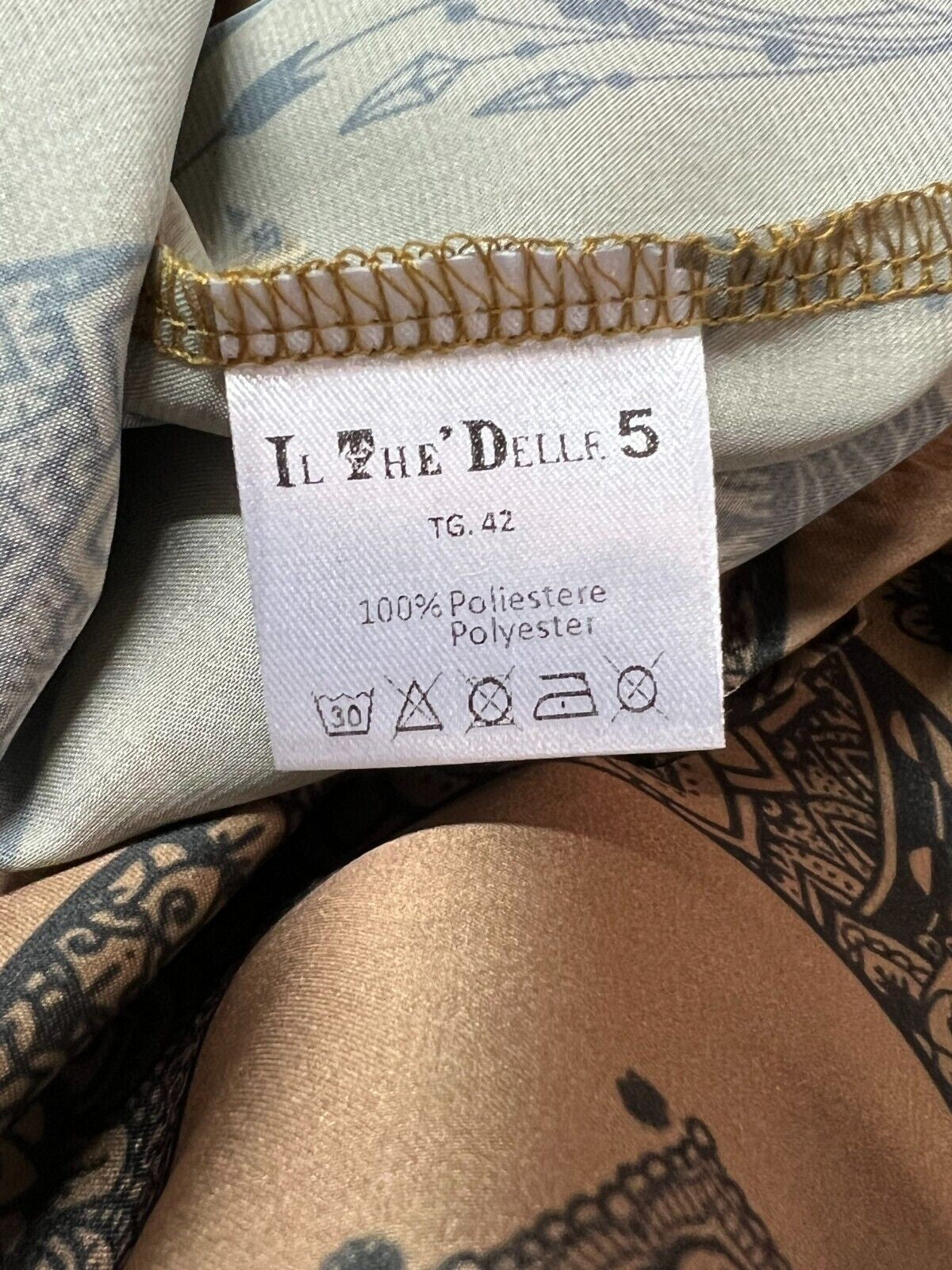 IL THE DELLE 5 blusa donna beige fantasia BURN 56ST MOON GOLD  MADE IN ITALY