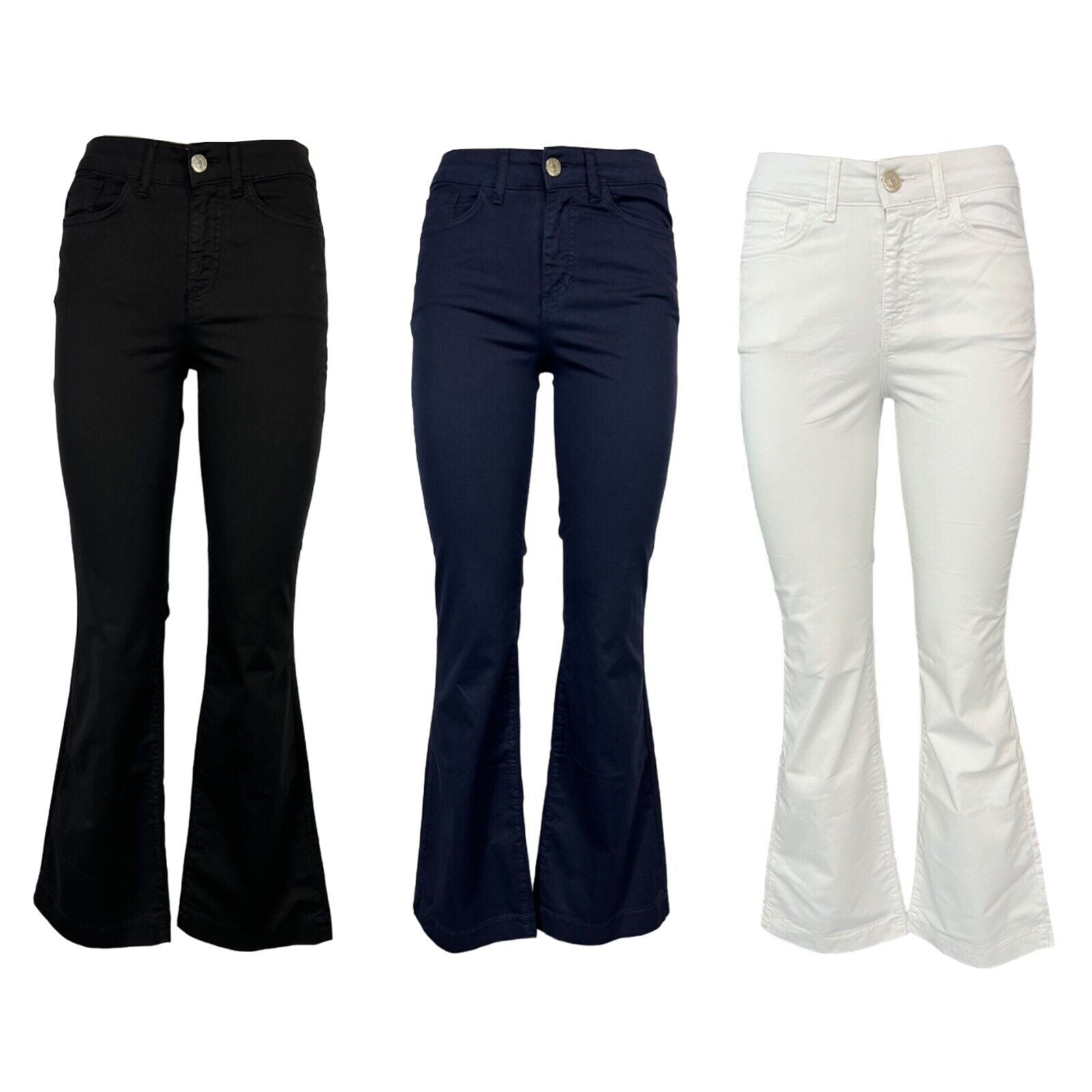 J-CUBE jeans donna a zampa cotone FIONA GABARDINA MADE IN ITALY
