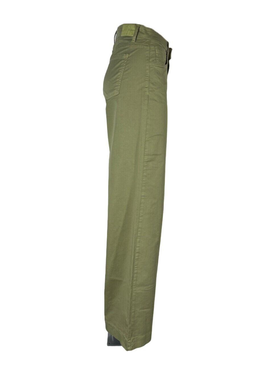J-CUBE jeans donna palazzo cotone verde salvia MILA GABARDINA MADE IN ITALY