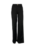 J-CUBE jeans donna palazzo cotone nero MILA GABARDINA MADE IN ITALY