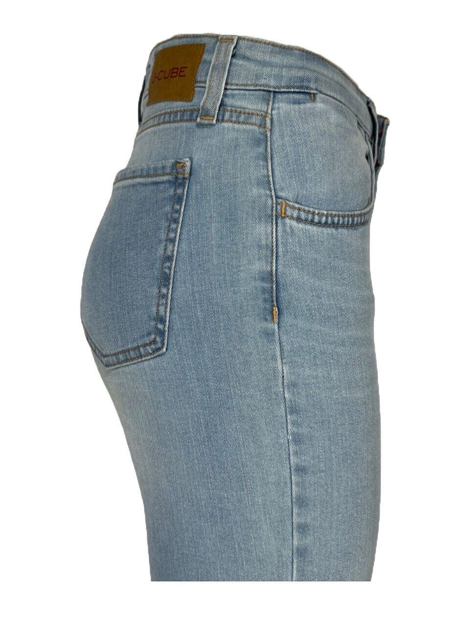 J-CUBE jeans donna trombetta denim leggero chiaro AMY JEANS MADE IN ITALY