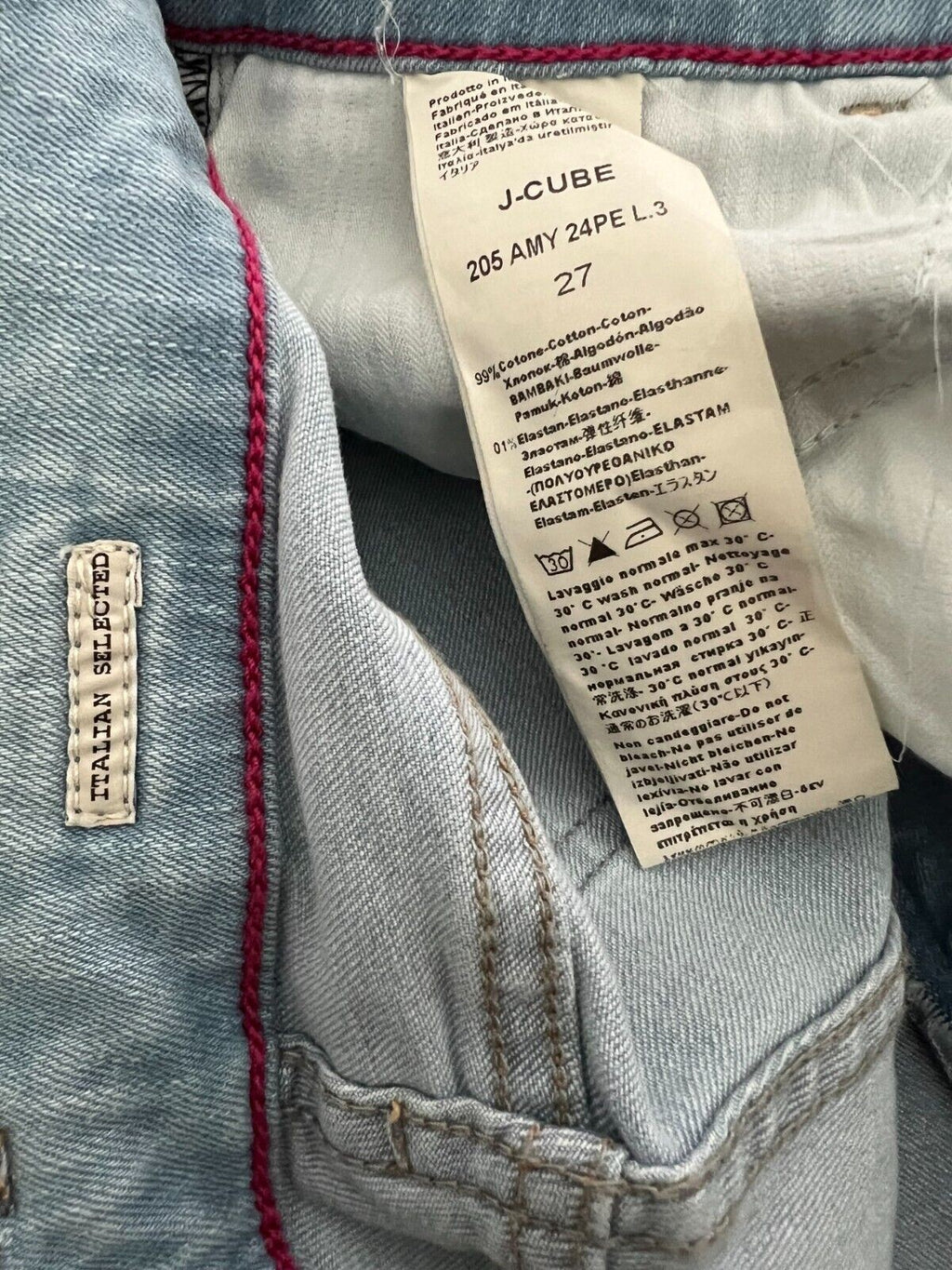 J-CUBE jeans donna trombetta denim leggero chiaro AMY JEANS MADE IN ITALY