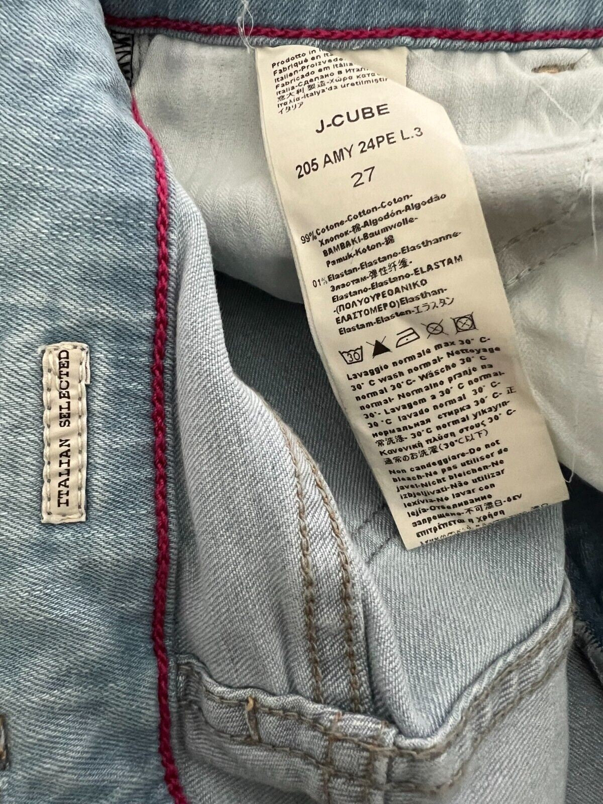 J-CUBE jeans donna trombetta denim leggero chiaro AMY JEANS MADE IN ITALY