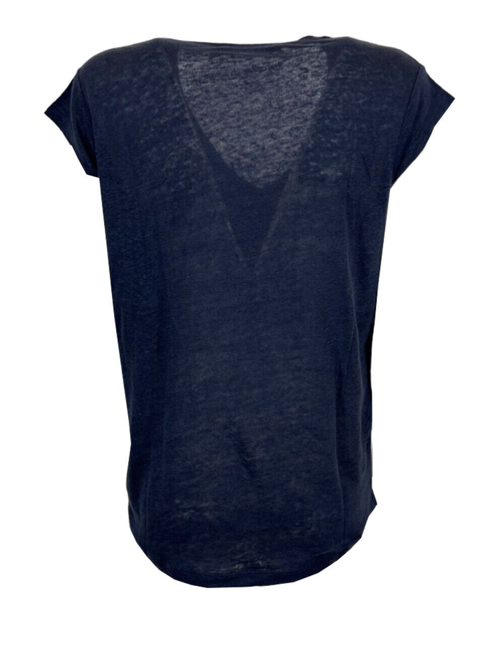 LA FEE MARABOUTEE t-shirt donna blu in lino DAVIA 100% lino
