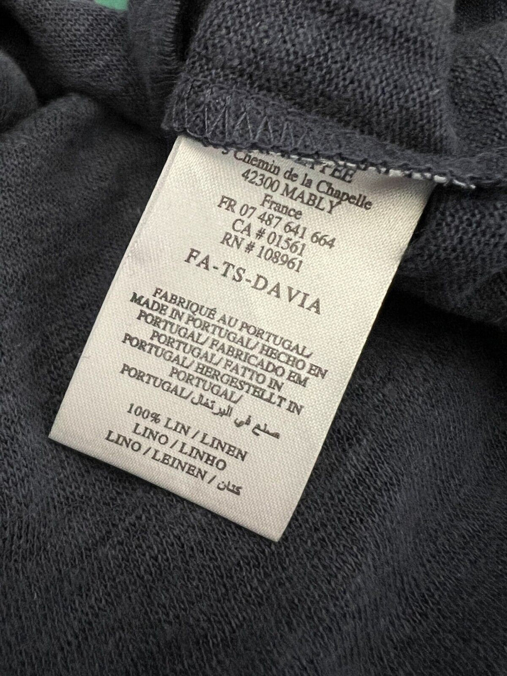 LA FEE MARABOUTEE t-shirt donna blu in lino DAVIA 100% lino