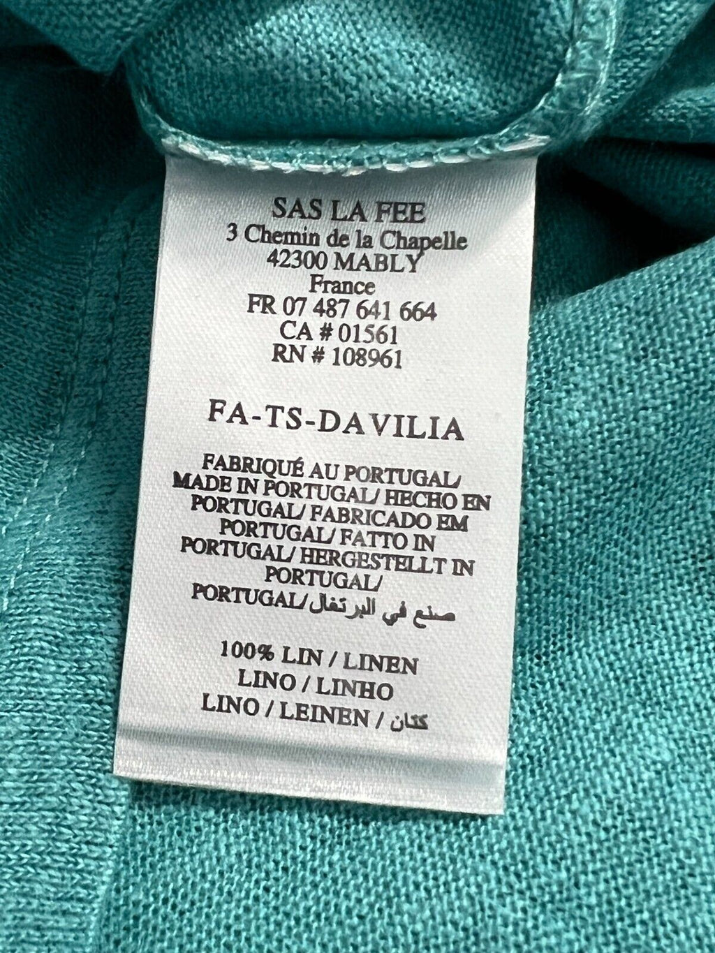 LA FEE MARABOUTEE t-shirt donna girocollo lino DAVILIA 100% lino