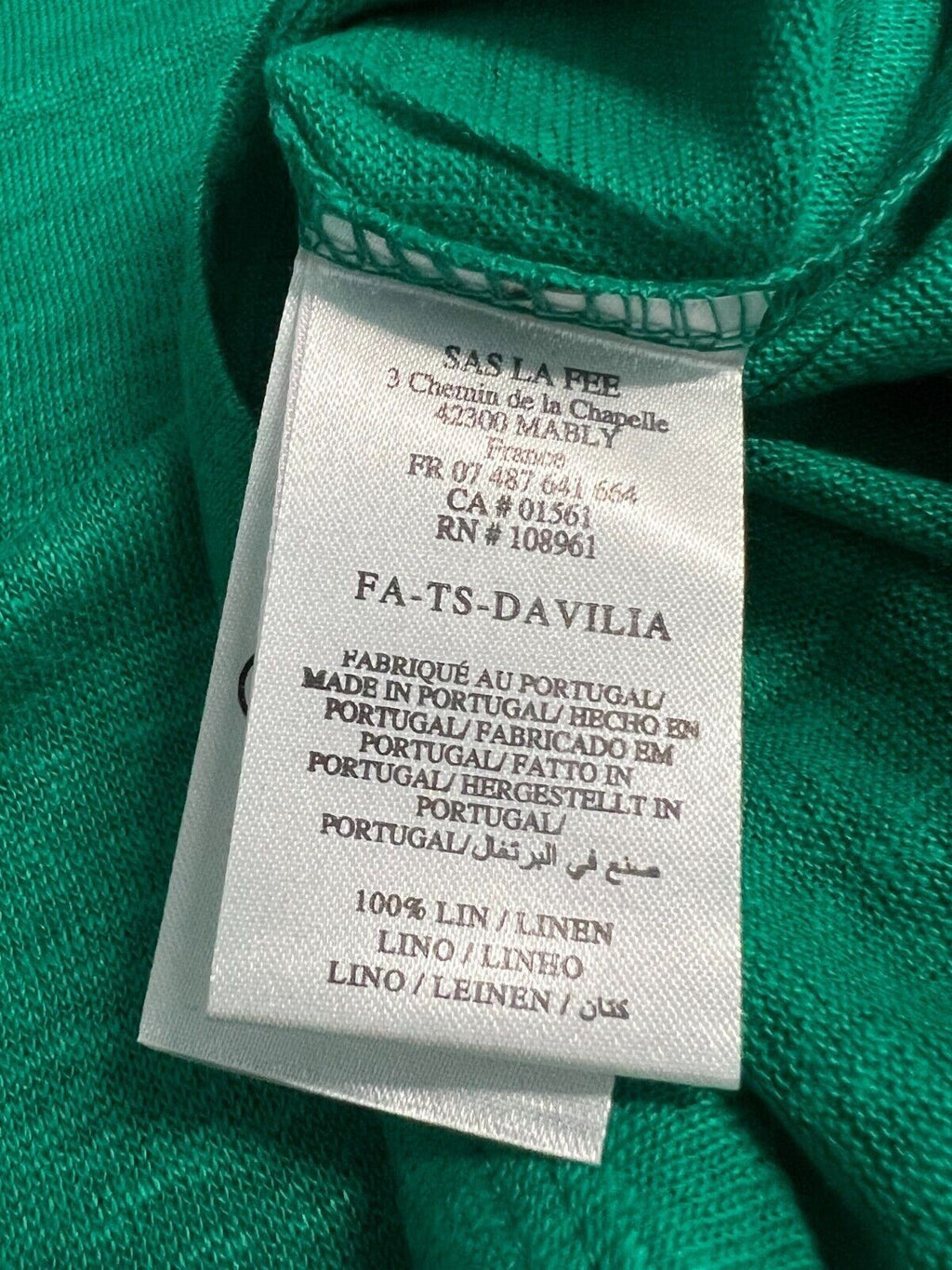 LA FEE MARABOUTEE t-shirt donna girocollo lino DAVILIA 100% lino