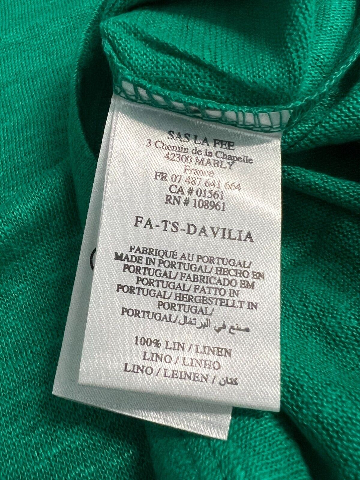 LA FEE MARABOUTEE t-shirt donna girocollo lino DAVILIA 100% lino