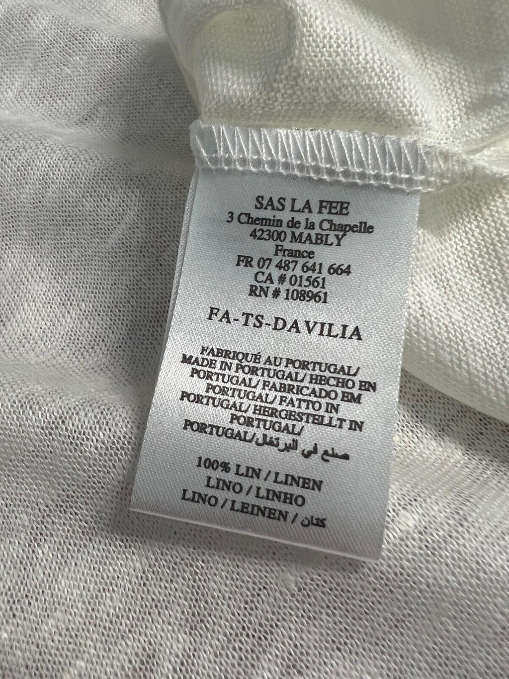 LA FEE MARABOUTEE t-shirt donna girocollo lino DAVILIA 100% lino