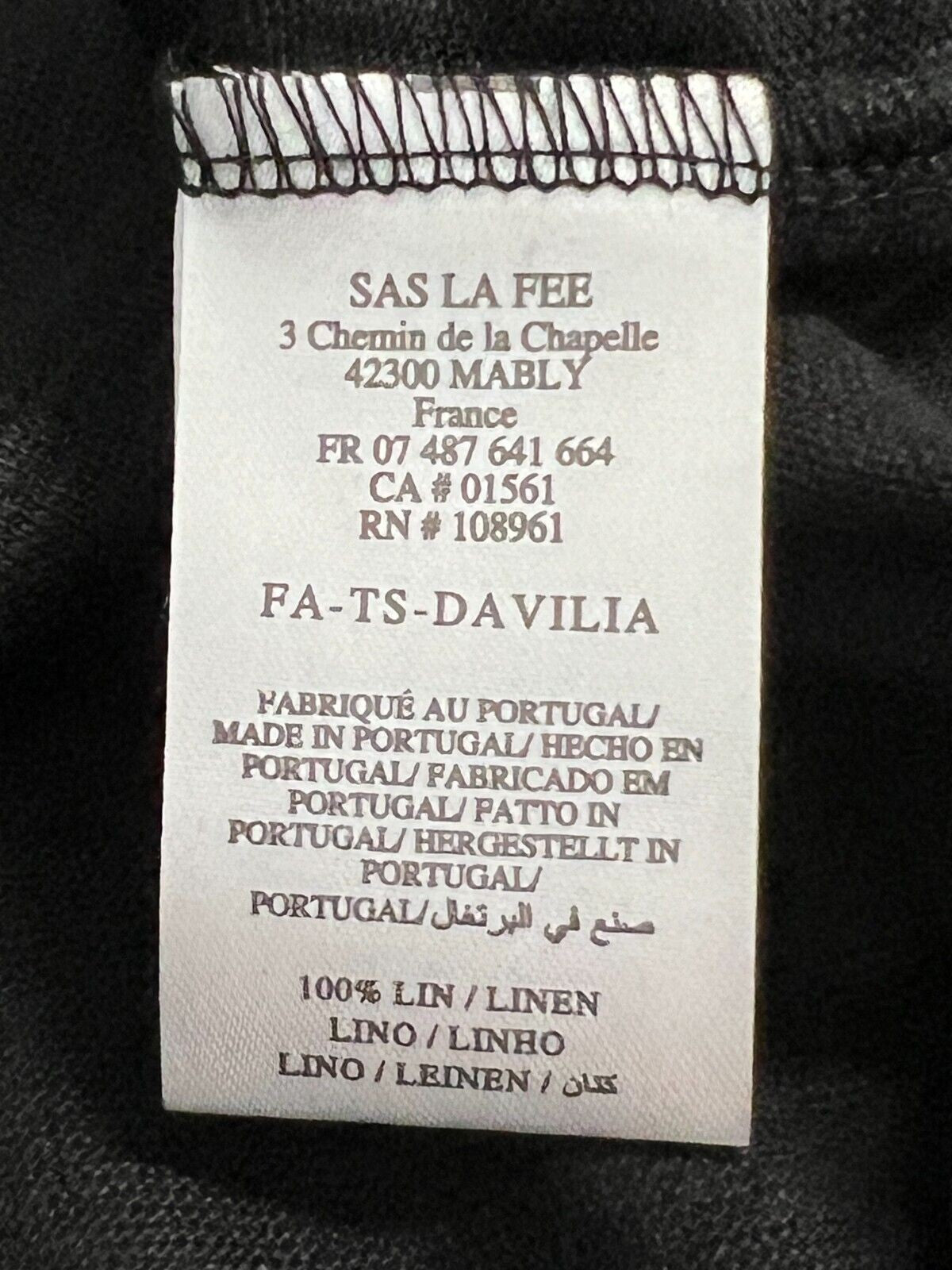 LA FEE MARABOUTEE t-shirt donna girocollo lino DAVILIA 100% lino