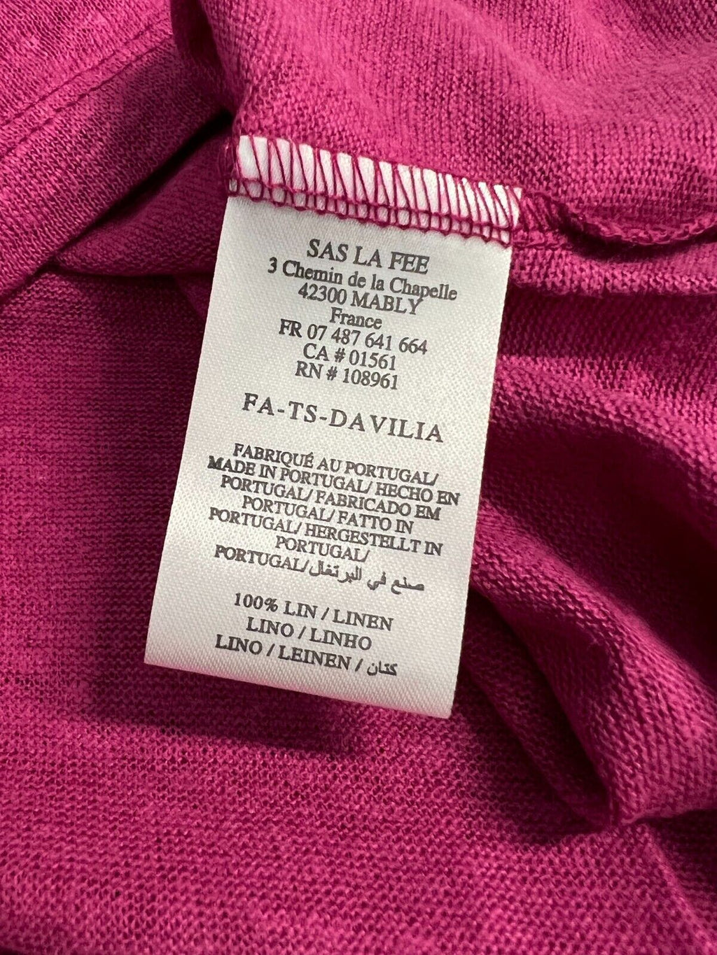 LA FEE MARABOUTEE t-shirt donna girocollo lino DAVILIA 100% lino