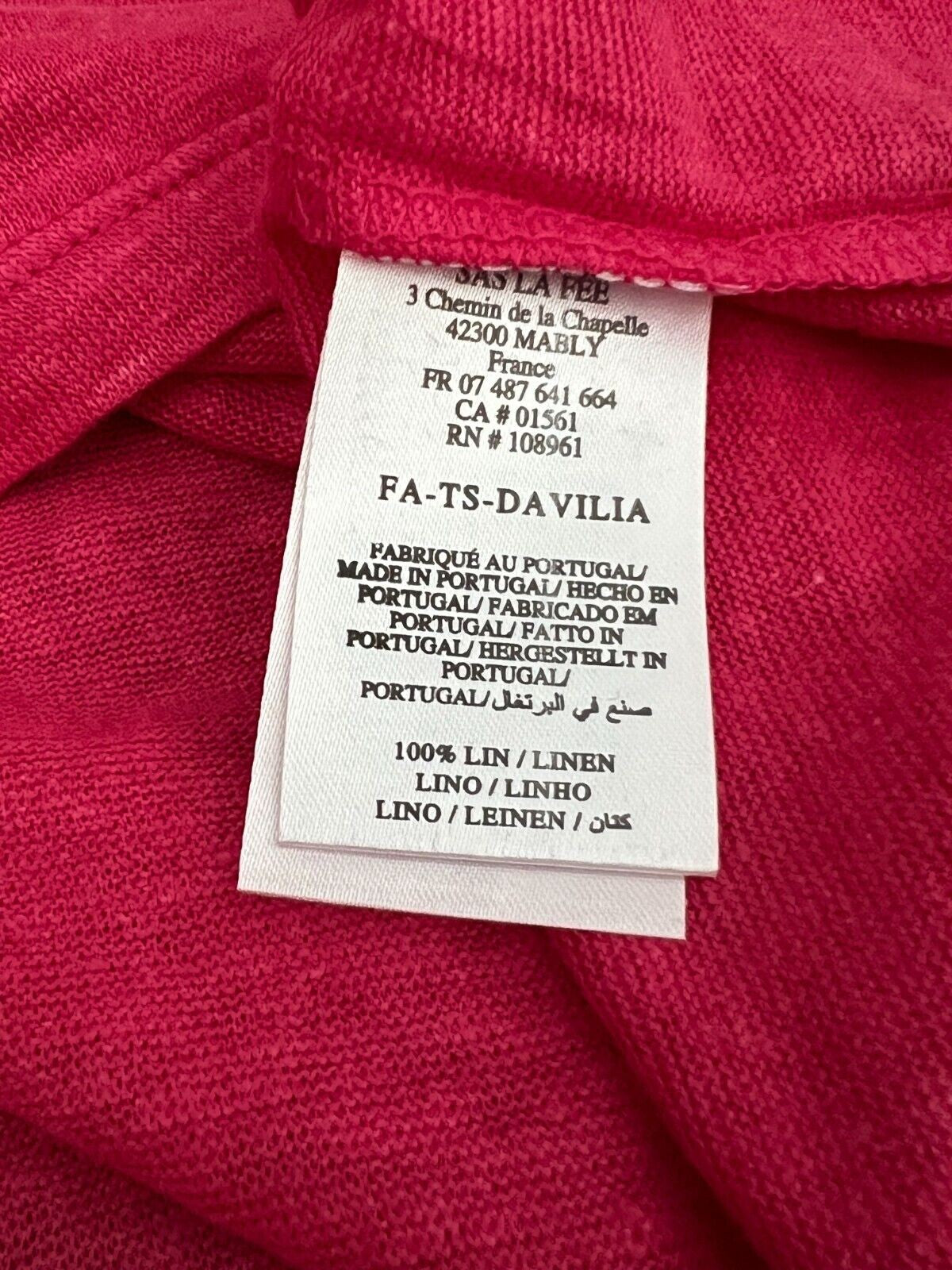 LA FEE MARABOUTEE t-shirt donna girocollo lino DAVILIA 100% lino