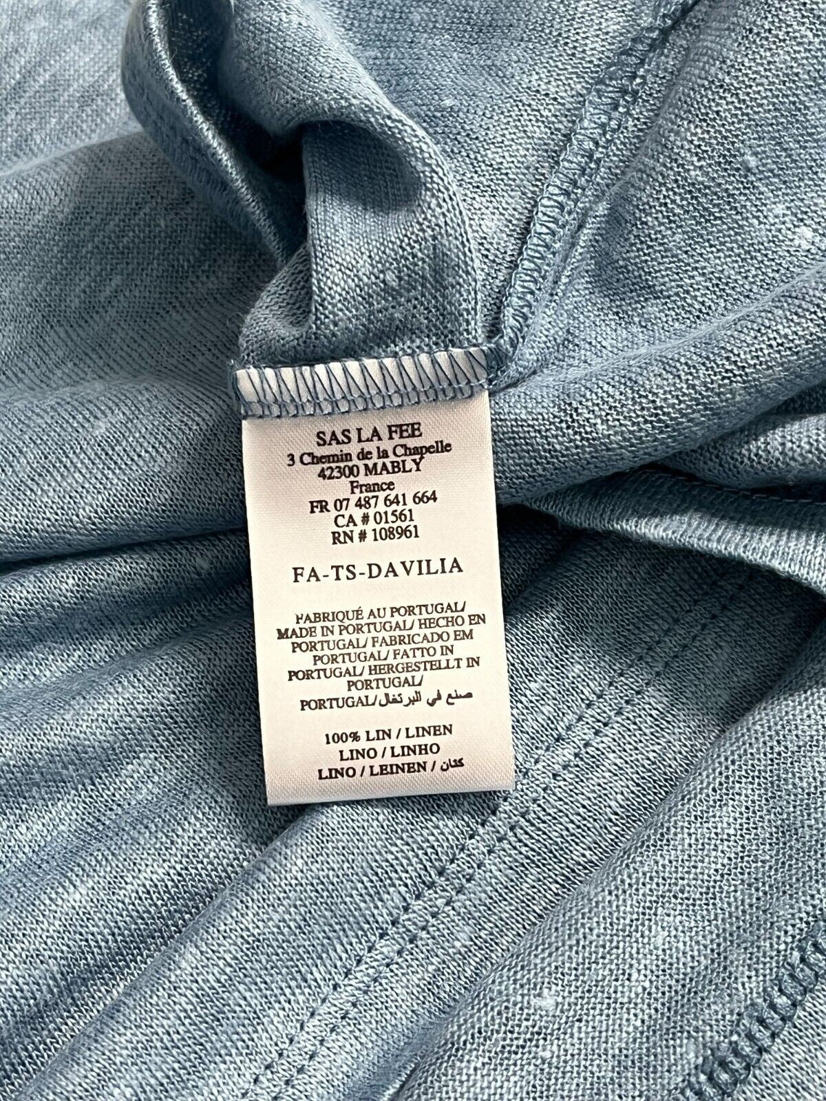 LA FEE MARABOUTEE t-shirt donna girocollo lino DAVILIA 100% lino