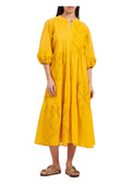 HUMILITY 1949 abito donna giallo con balze BELLA MADE IN ITALY