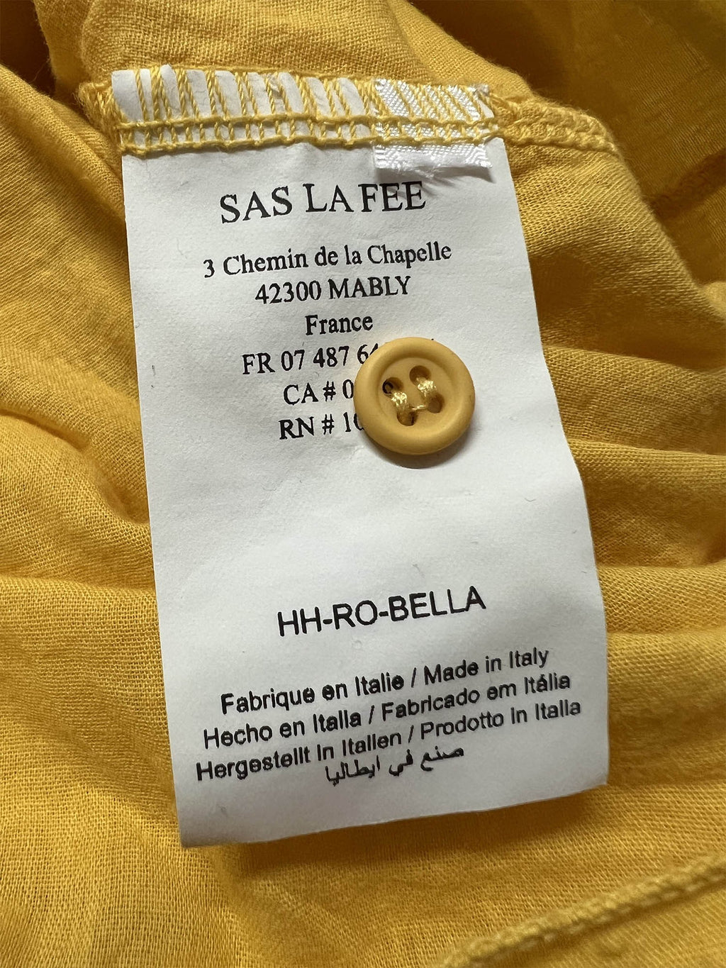 HUMILITY 1949 abito donna giallo con balze BELLA MADE IN ITALY