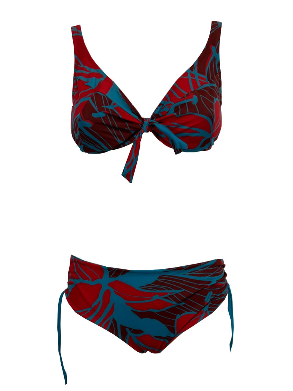 FEELING by JUSTMINE bikini coppa C turchese/rosso/amarena FCOBKSS24-B2863C 6056 MADE IN ITALY