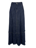 J-CUBE gonna donna svasata lunga denim CARTISIA 100% cotone MADE IN ITALY