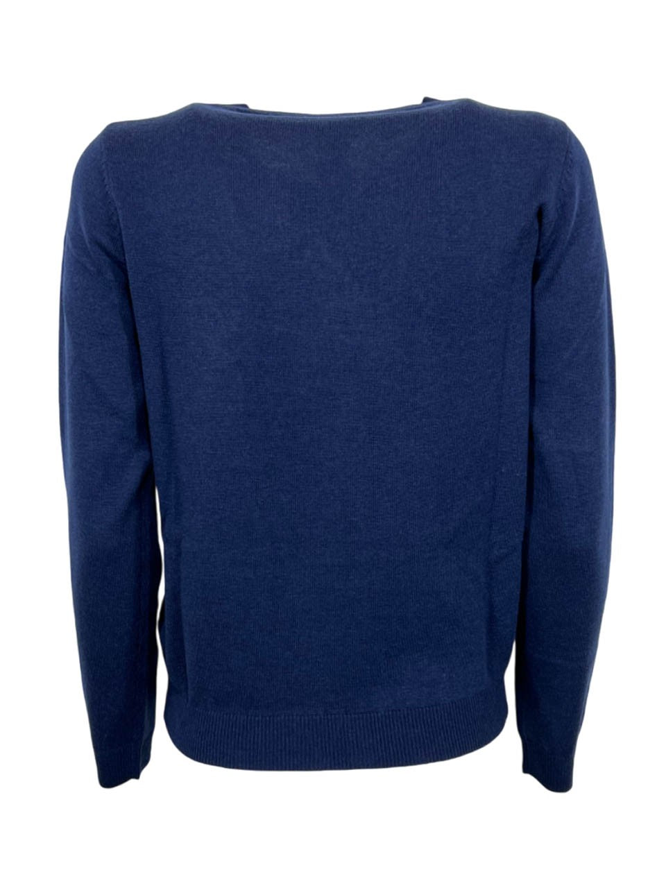 IL THE DELLE 5 maglia donna girocollo blu con applicazioni perle LISA POPEYE