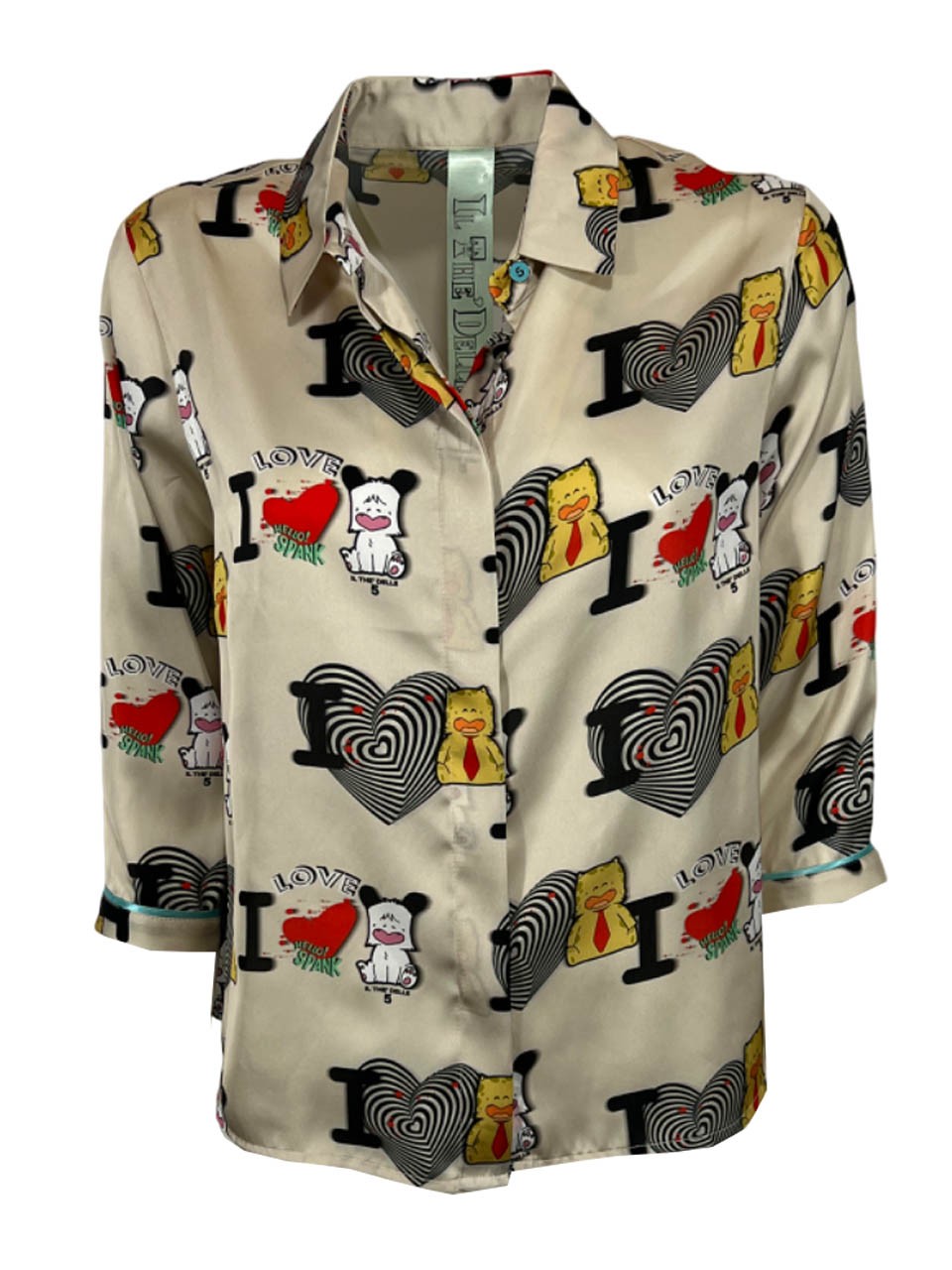 IL THE DELLE 5 camicia donna LIMITED EDITION HELLO SPANK SPOON LOVE MADE IN ITALY